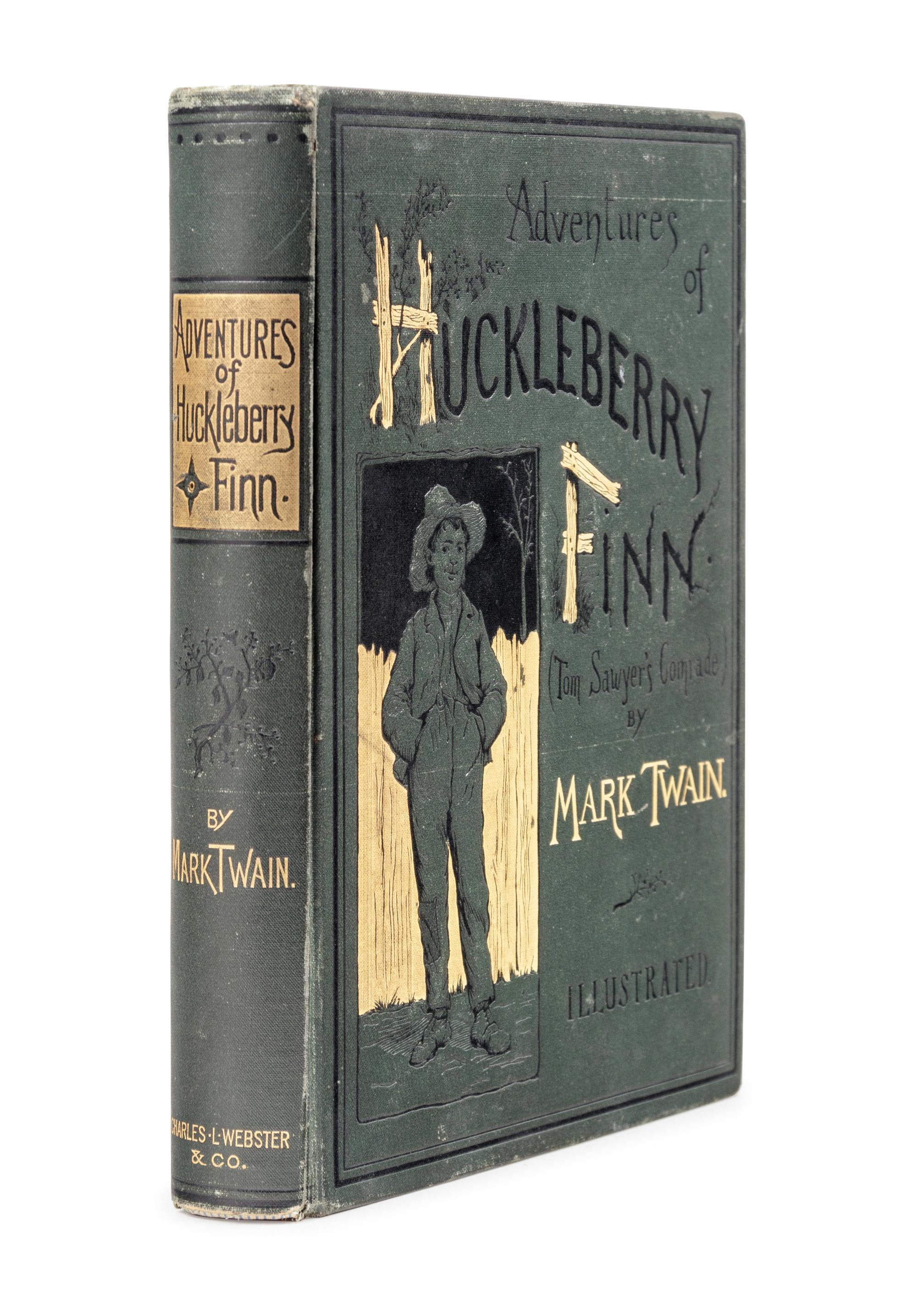 CLEMENS, Samuel Langhorne ("Mark Twain") (1835-1910). Adventures of Huckleberry Finn (Tom Sawyer's Comrade) . New York: Charles L. Webster and Company, 1885.