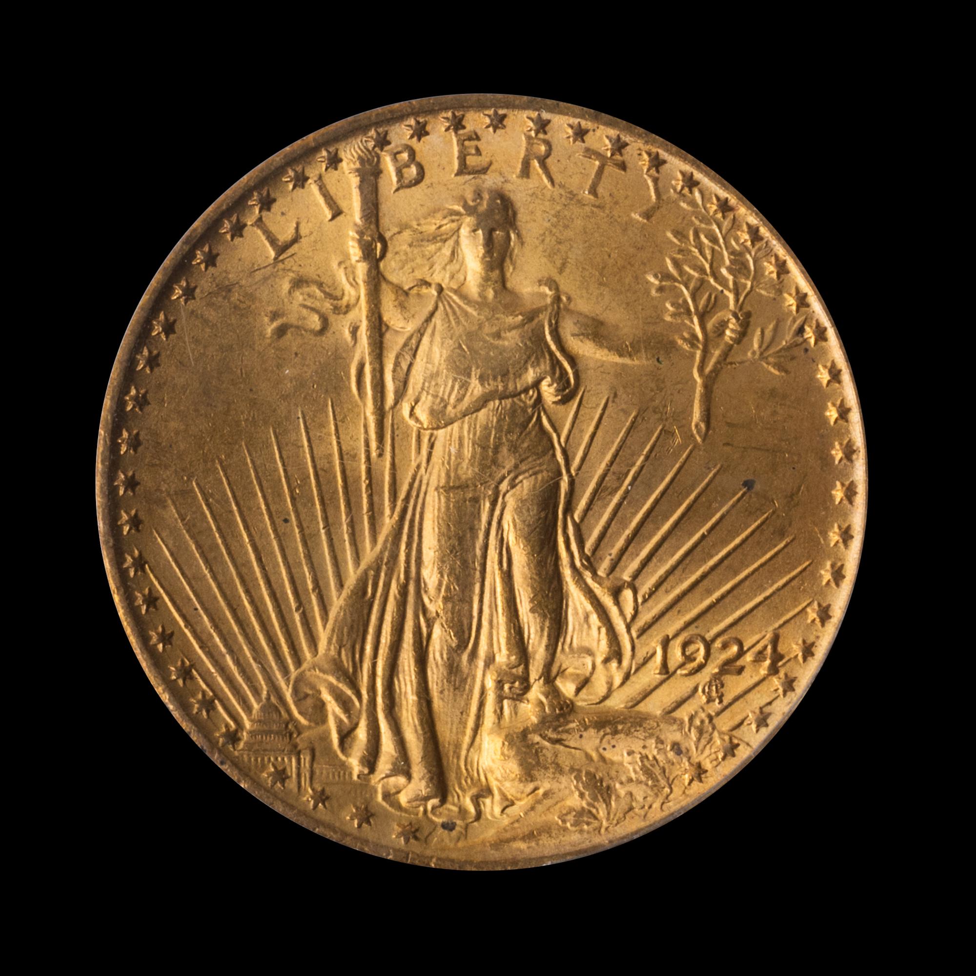 A United States 1924 St. Gaudens $20 Gold Coin
