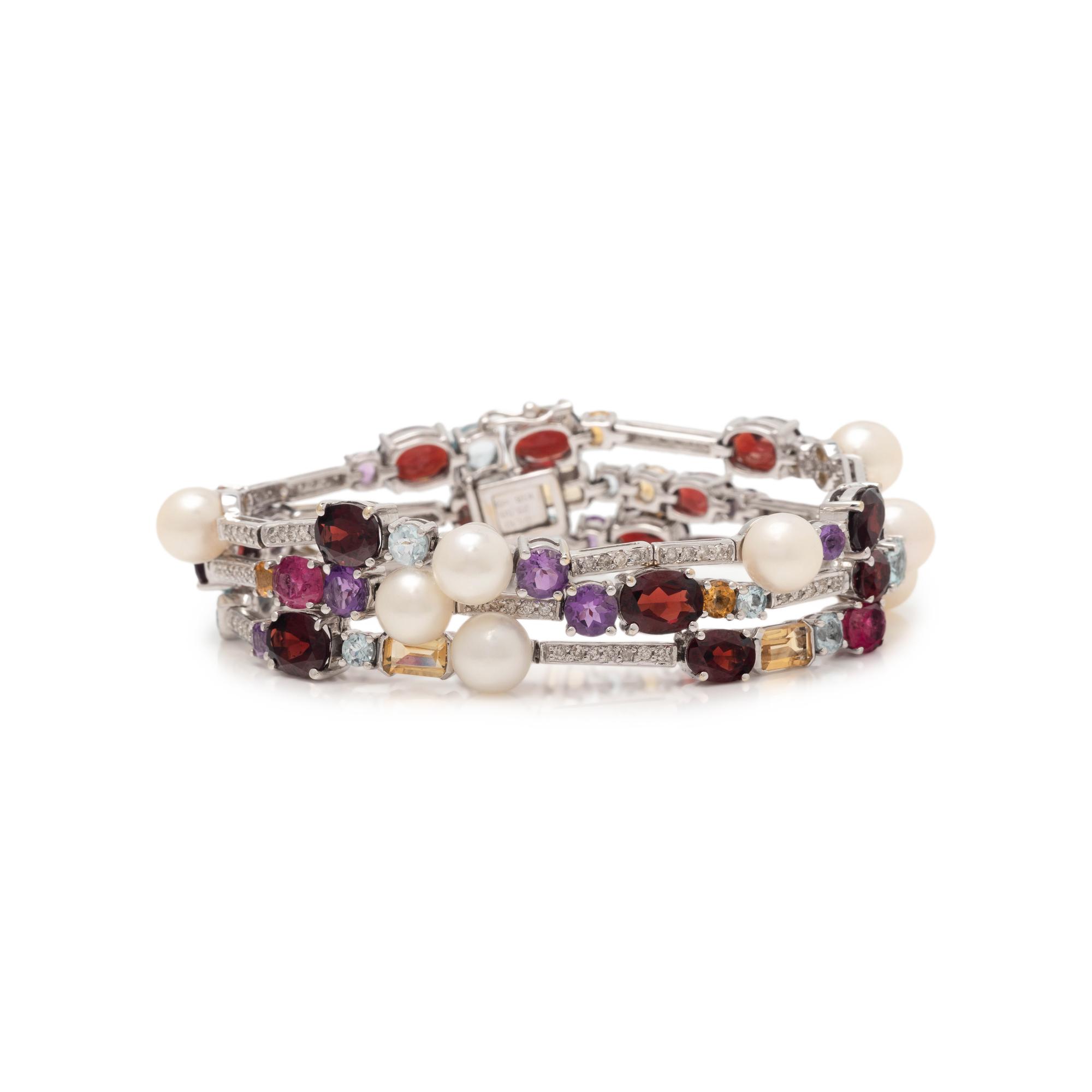 MULTIGEM AND DIAMOND BRACELET