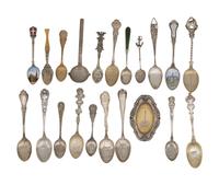 A Collection of Silver Souvenir Spoons