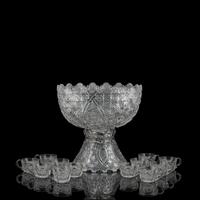 A Brilliant Period Cut Glass Punch Bowl and Pedestal, Possibly by Blackmere