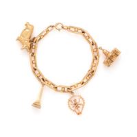 YELLOW GOLD CHARM BRACELET