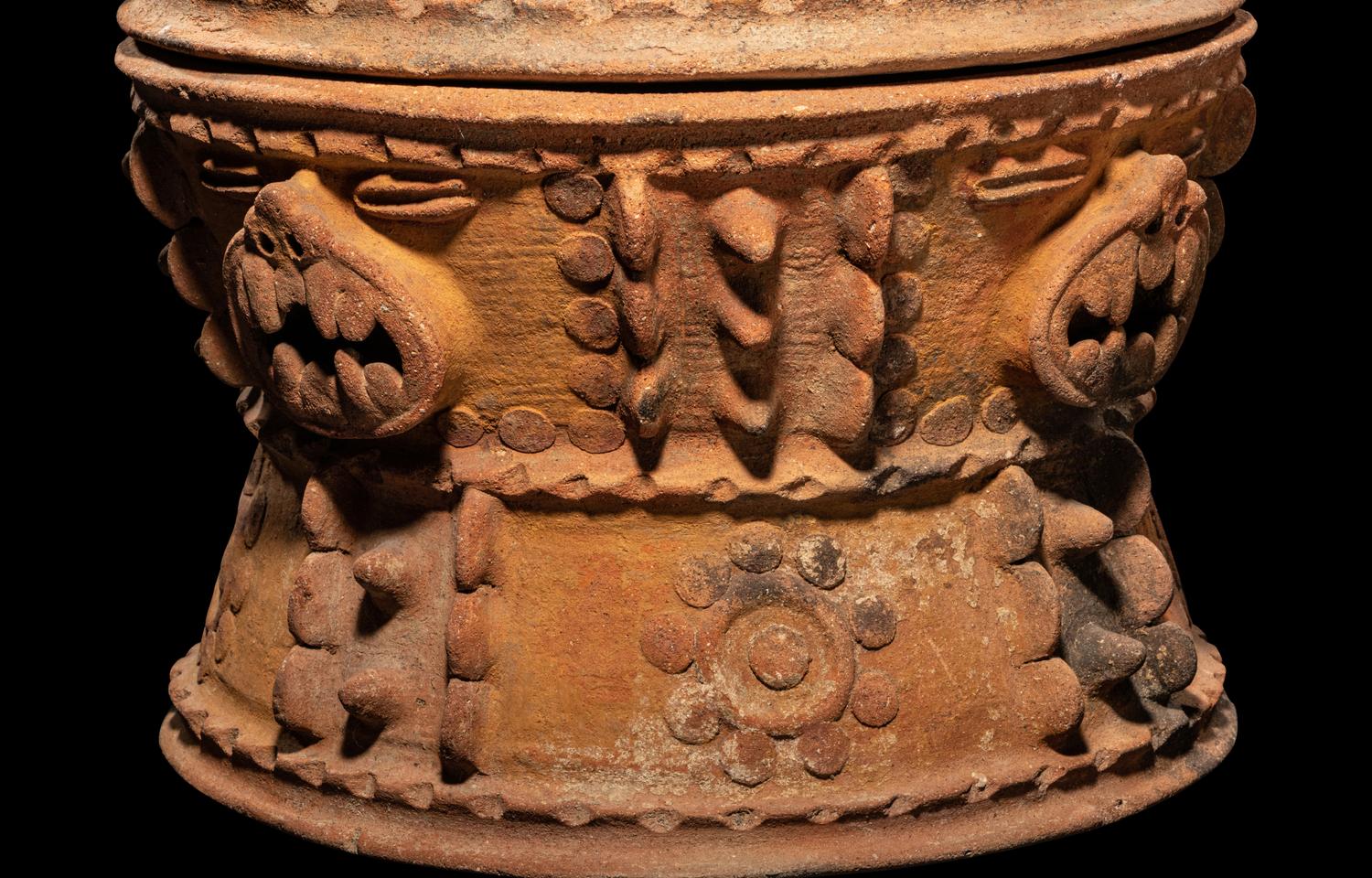 A Maya Red-Ware Jaguar Incensario