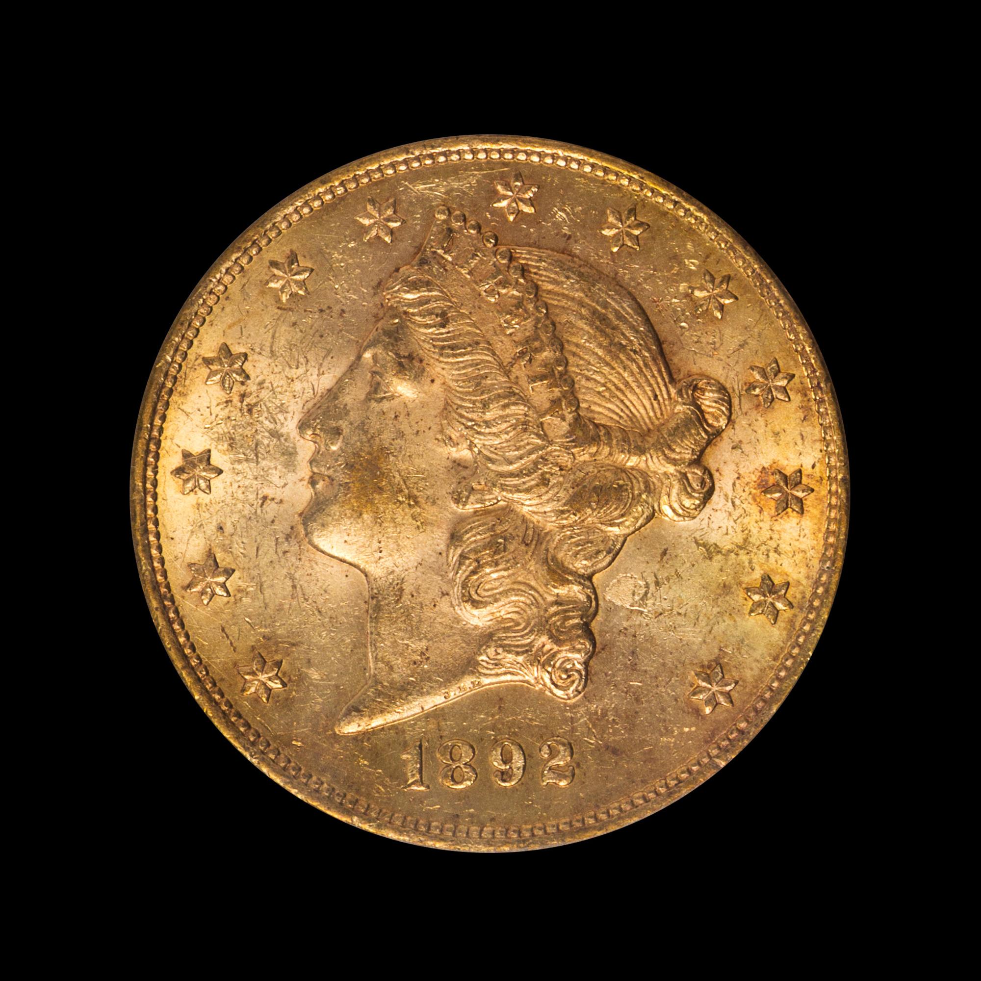 A United States 1892-CC Liberty Head $20 Gold Coin