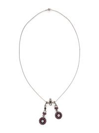 EDWARDIAN, RUBY AND DIAMOND LAVALIER