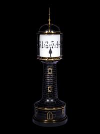 A Gilt and Patinated Lighthouse Annular Clock