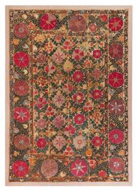 A Suzani Embroidered Panel Height 95 x width 67 inches. — EARLY 20TH CENTURY