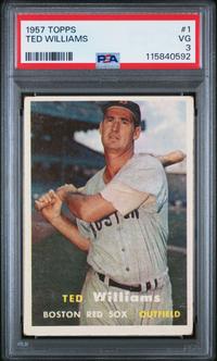 A 1957 Topps Ted Williams Baseball Card No. 1 (PSA 3 VG)
