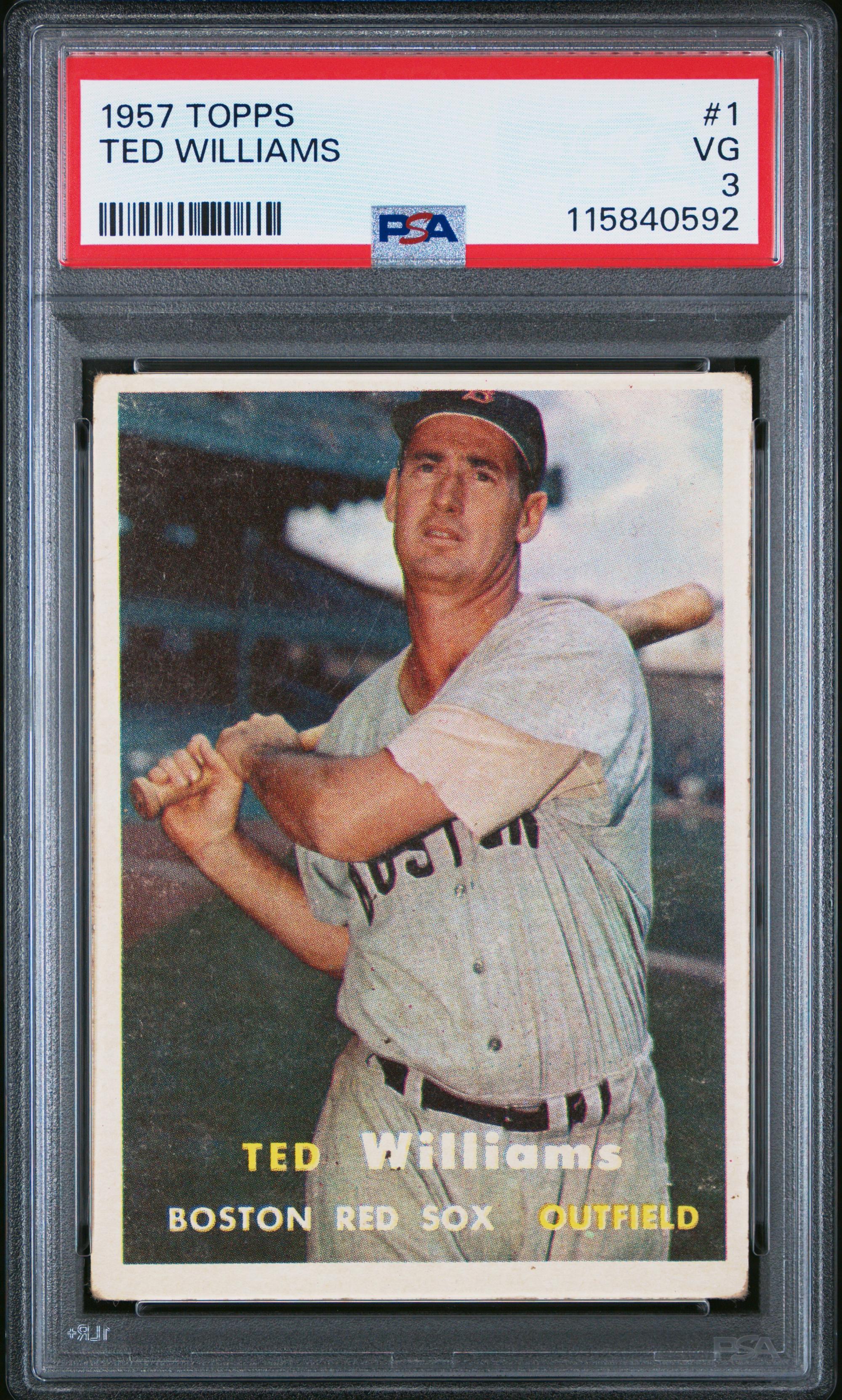A 1957 Topps Ted Williams Baseball Card No. 1 (PSA 3 VG)