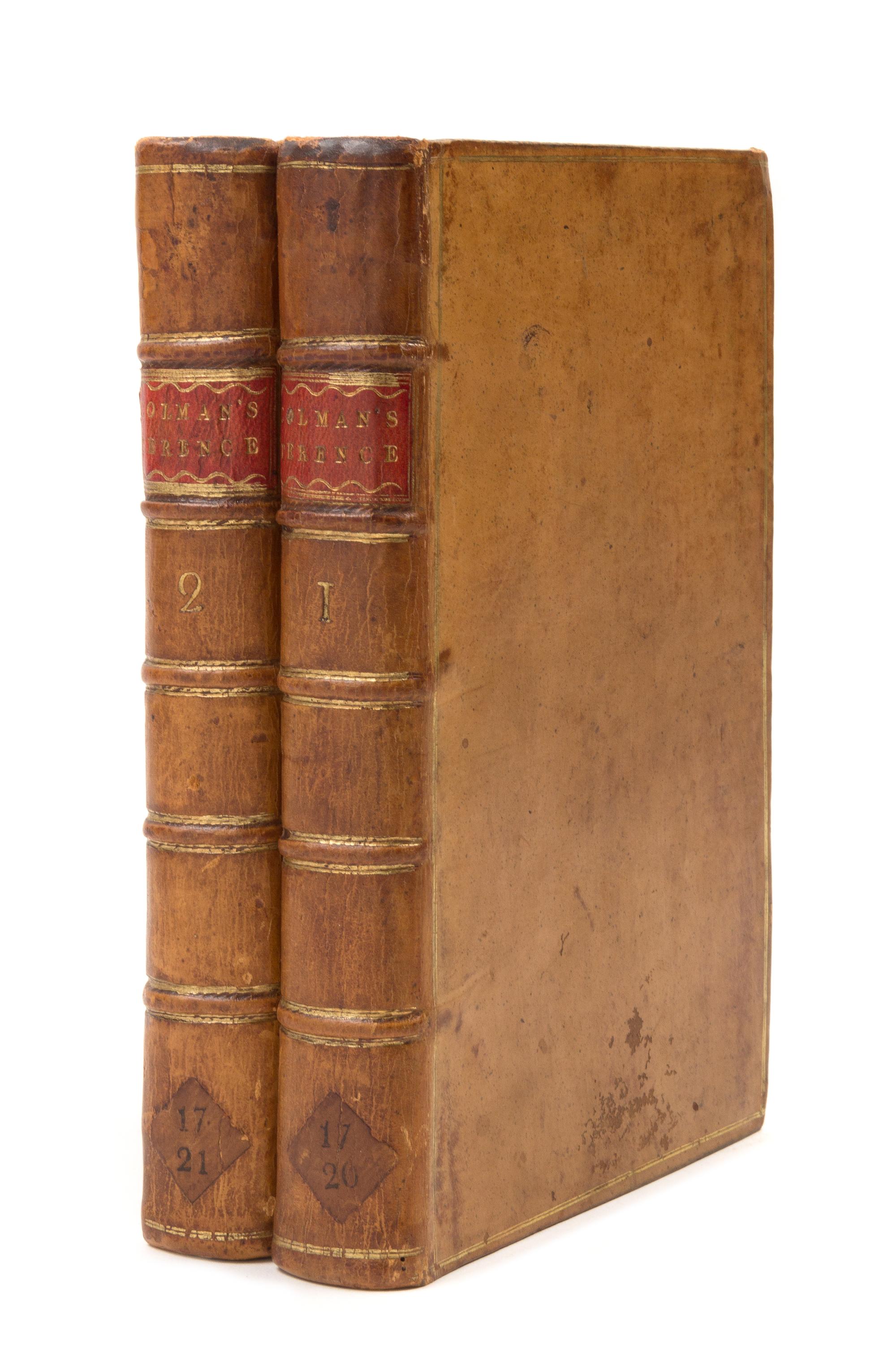 TERENTIUS AFER, Publius (185-159 B.C.). The Comedies of Terence. George Colman, translator. London: T. Becket and P.A.De Hondt, 1768.