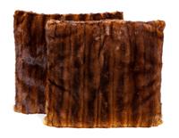 A Pair of Brown Mink Pillows, 24" x 24".