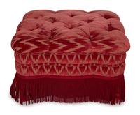 A Cut-Silk Velvet Button Tufted Ottom