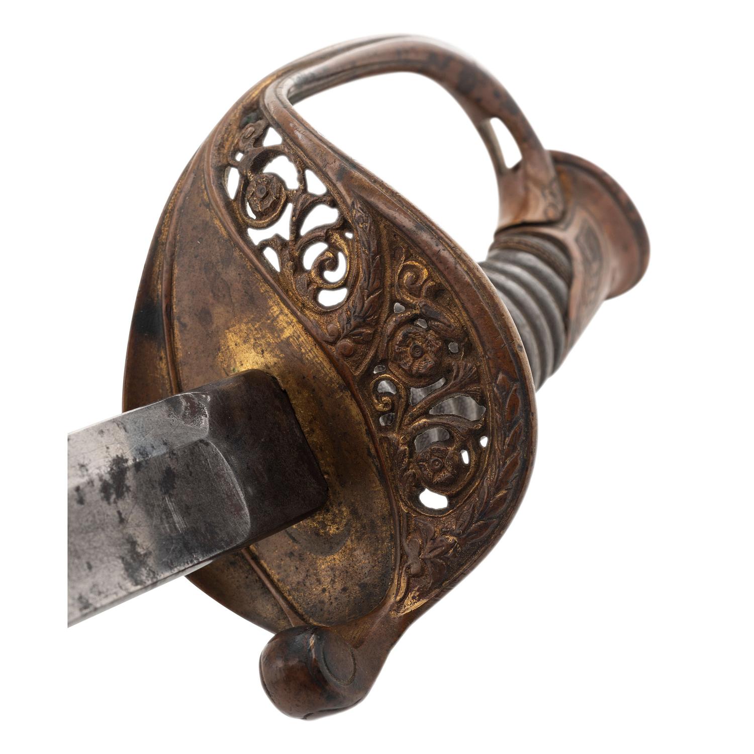 Unmarked 1850 Foot Officers Sword Presented to Lt. Joseph Spaulding, 19th Maine Infantry who Fought near the High Water Mark at Gettysburg