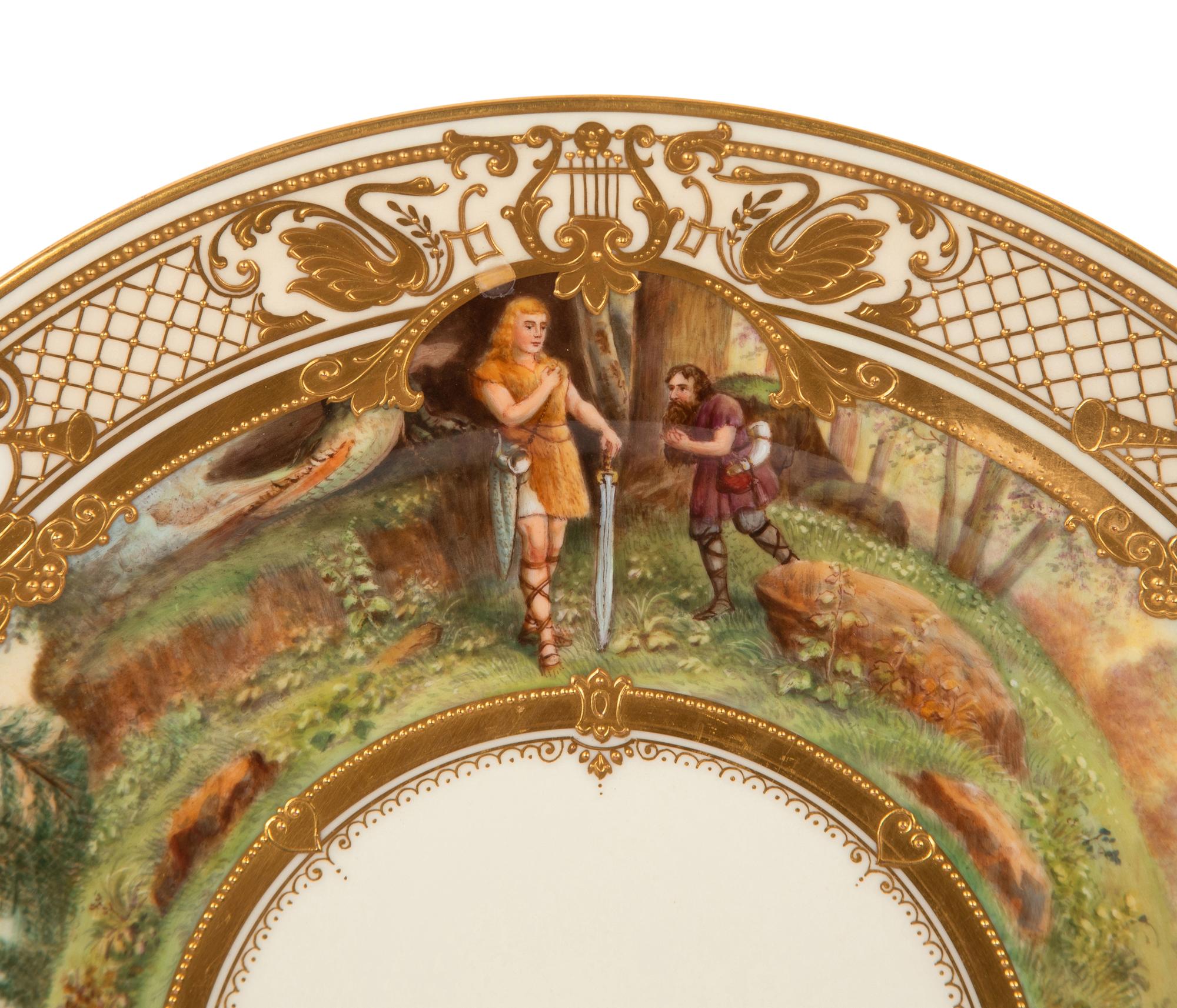 Eight Dresden Ambrosius Lamm Porcelain Opera Cabinet Plates