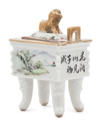 Two Chinese Famille Rose Porcelain Scholar's Objects
