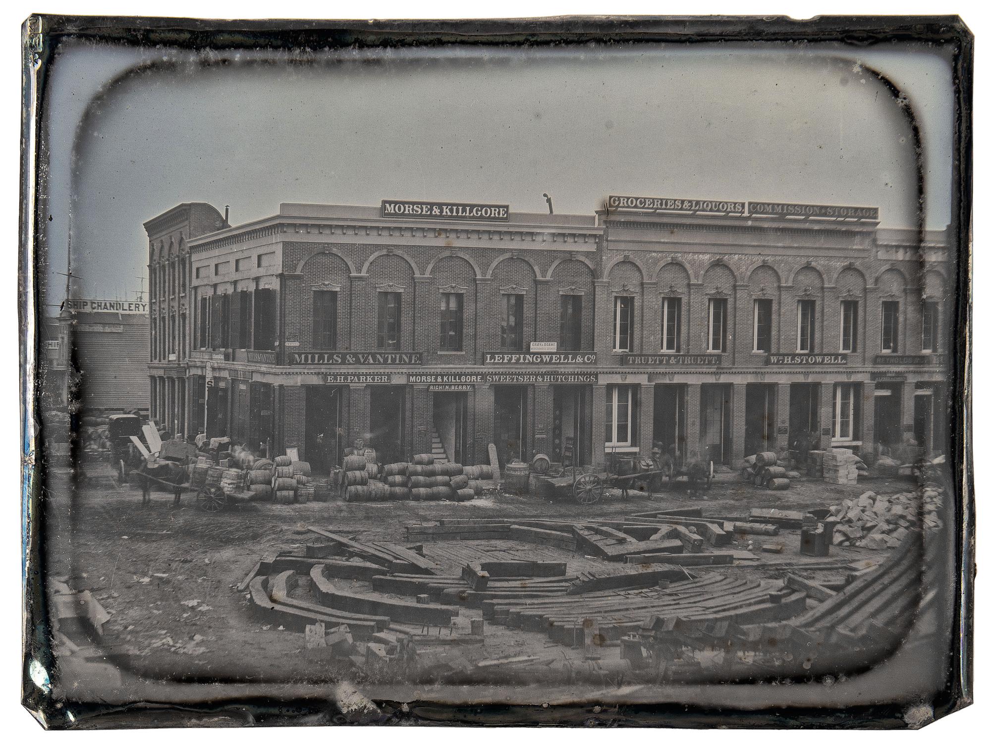 [CALIFORNIA - EARLY PHOTOGRAPHY]. Whole plate daguerreotype of San Francisco, California. Circa 1852-1853.