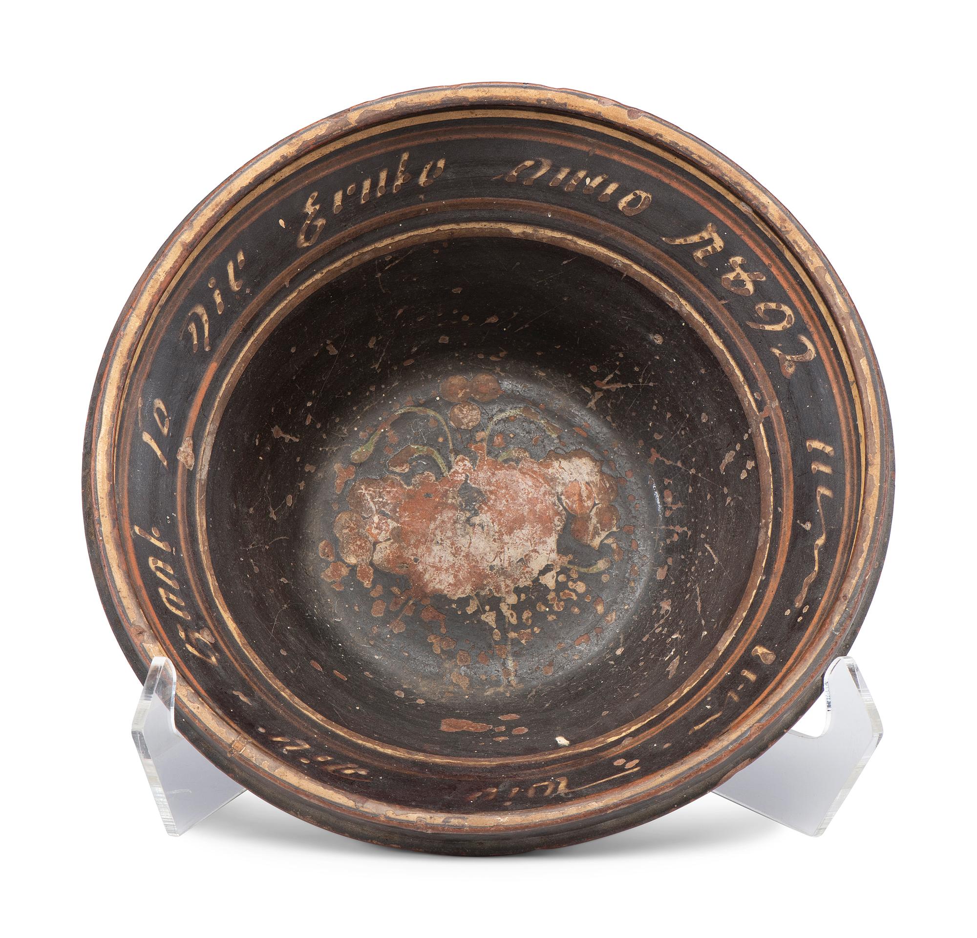 A Paint Decorated Redware Bowl