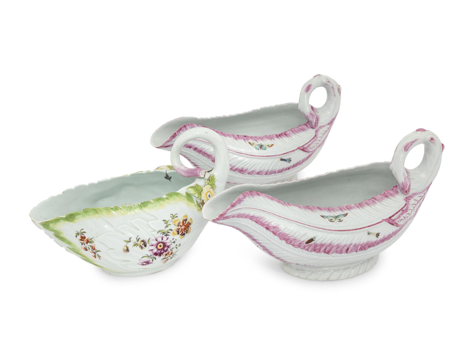 A Pair of French Porcelain Sauce Boats