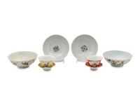 Six Chinese Famille Rose Porcelain Wares
