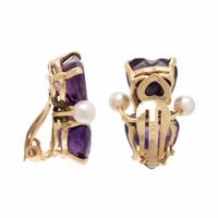 Amethyst and Yellow Gold Earrings and Ring