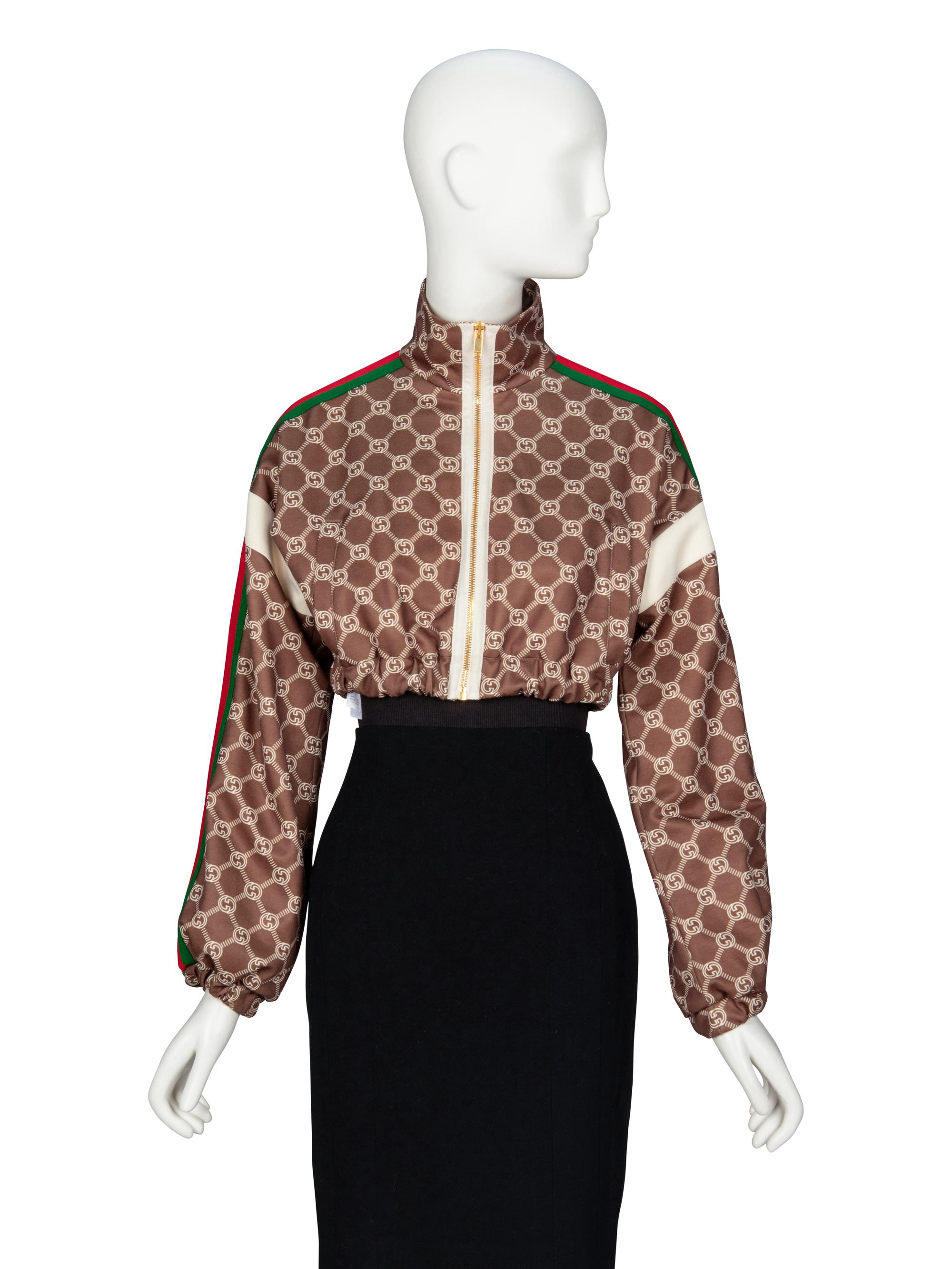 GUCCI, CROPPED MONOGRAM-PRINT JACKET