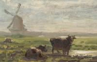 Landscape with Cows and Windmill