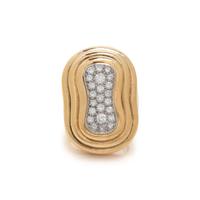 DAVID WEBB, YELLOW GOLD AND DIAMOND RING