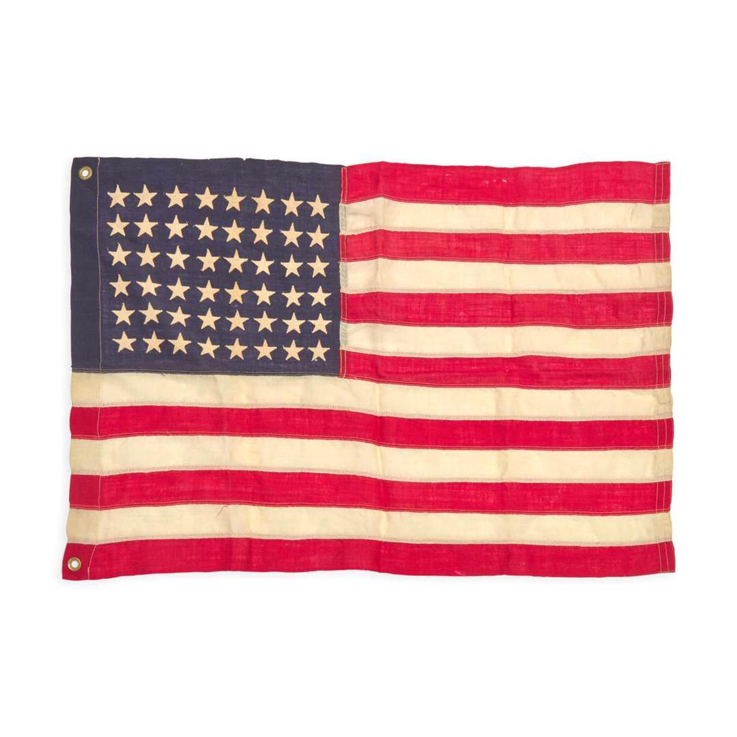 [FLAGS]. 48-star American naval ensign small boat flag. Ca 1930.
