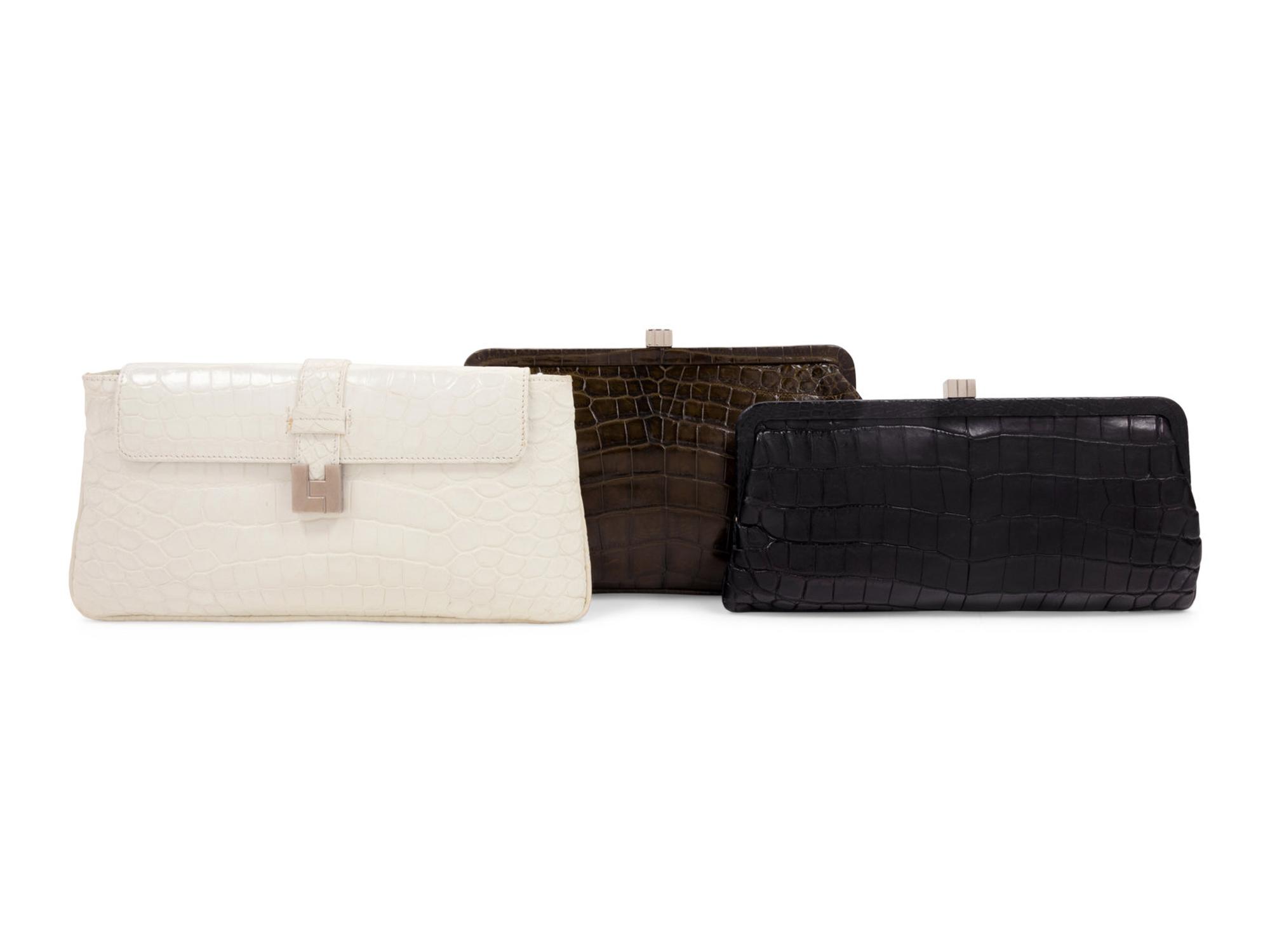 Six Lambertson Truex Exotic Skin Frame Clutch Bags