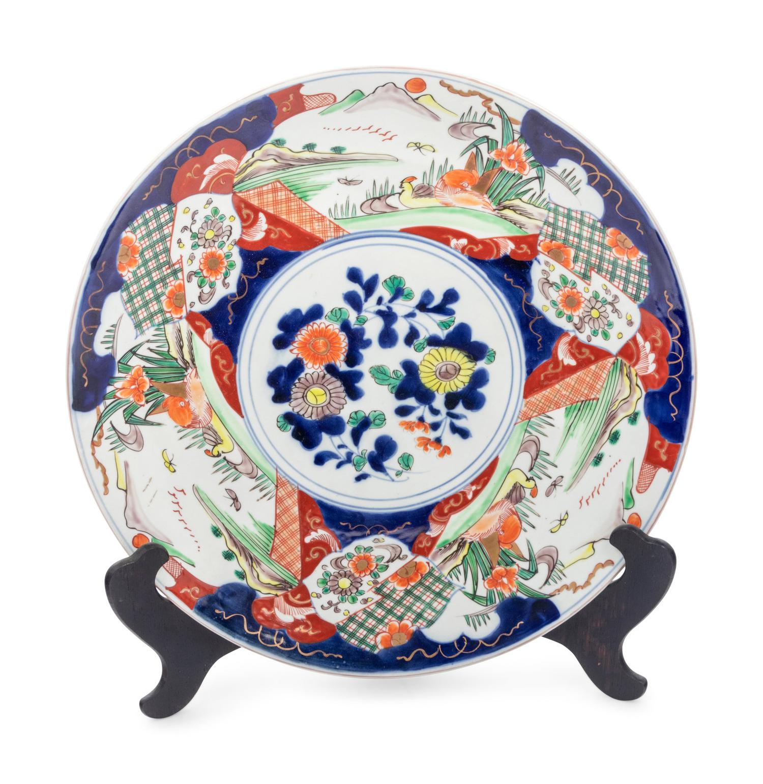 39 Japanese Imari and Kutani Porcelain Bowls, Plates, and Chargers