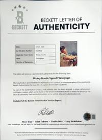 A Mickey Mantle Signed Autograph Photo (Beckett Authentication Services)