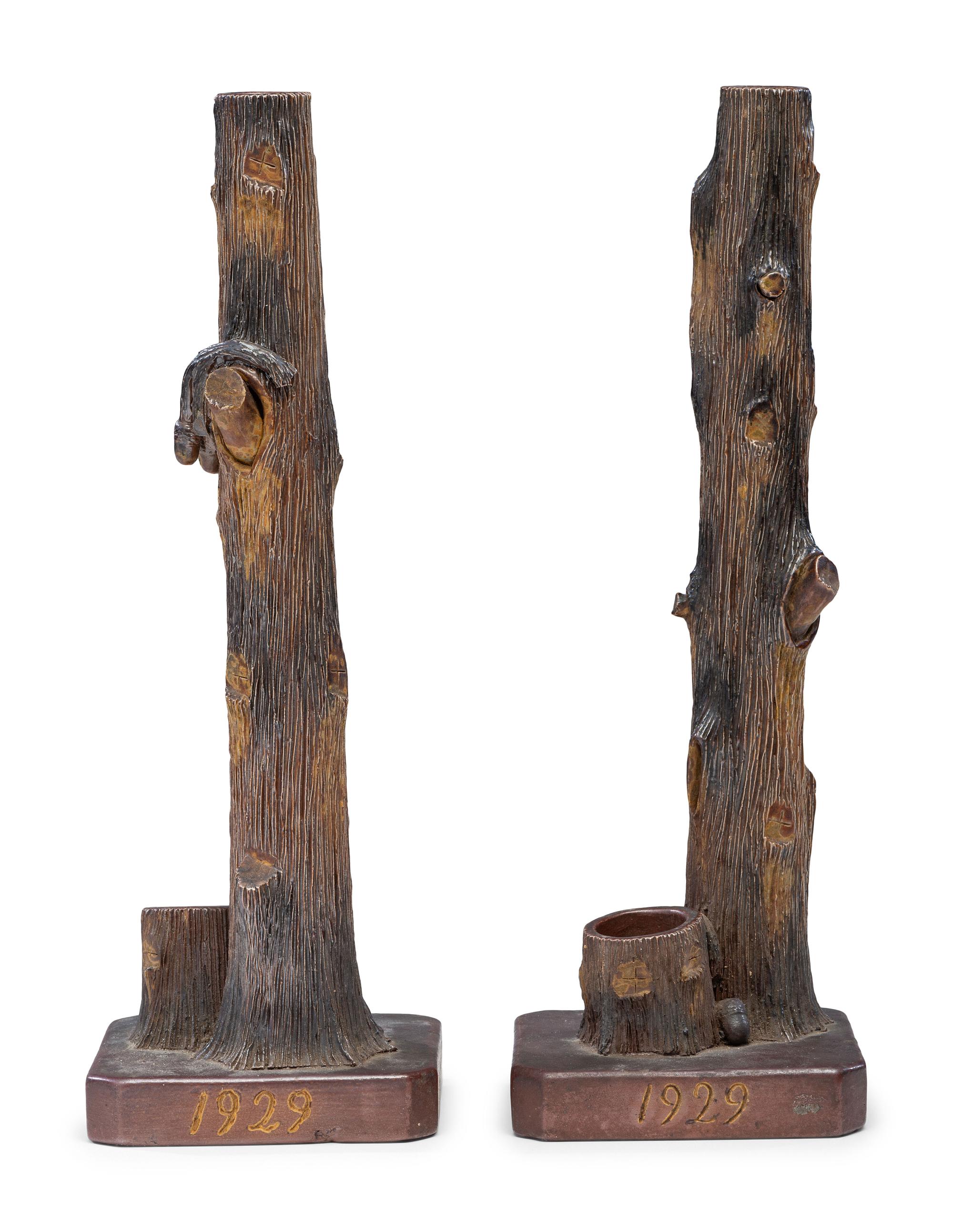 A Pair of Sewer Tile Candle Holders