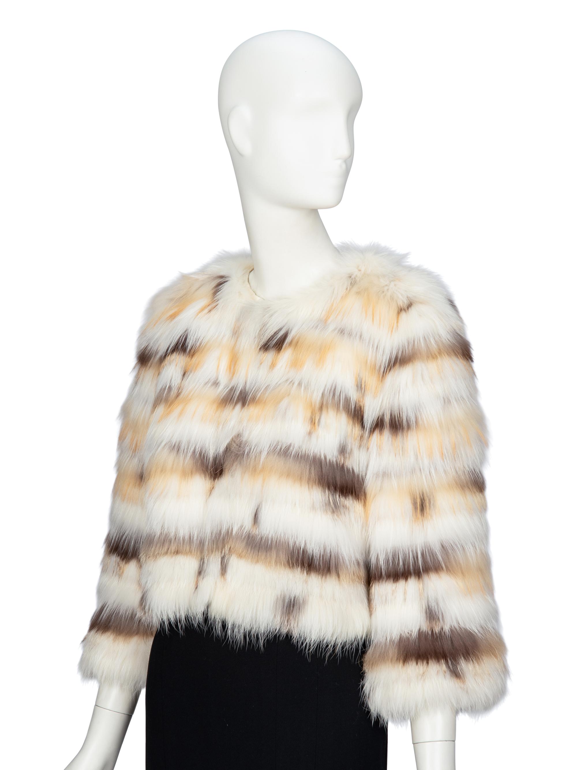 CARMEN MARC VALVO, GOLDEN CROSS FOX FUR JACKET - UNSOLD, FOR TAG SALE