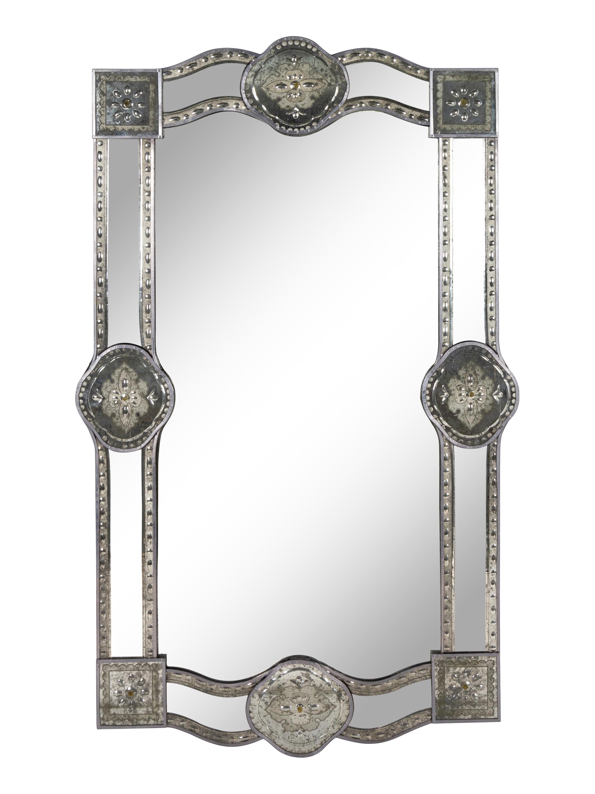 A Venetian Style Etched Glass Mirror