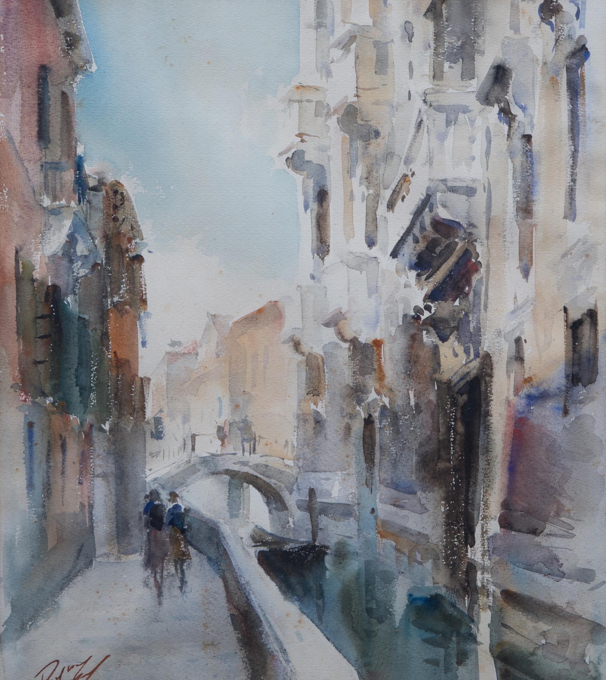 Carlo Ravagnan, (Italian, b. 1912), Venetian Canal