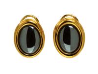 A Pair of 18 Karat Yellow Gold and Hematite Earclips, Angela Cummings for Tiffany & Co., 13.10 dwts.