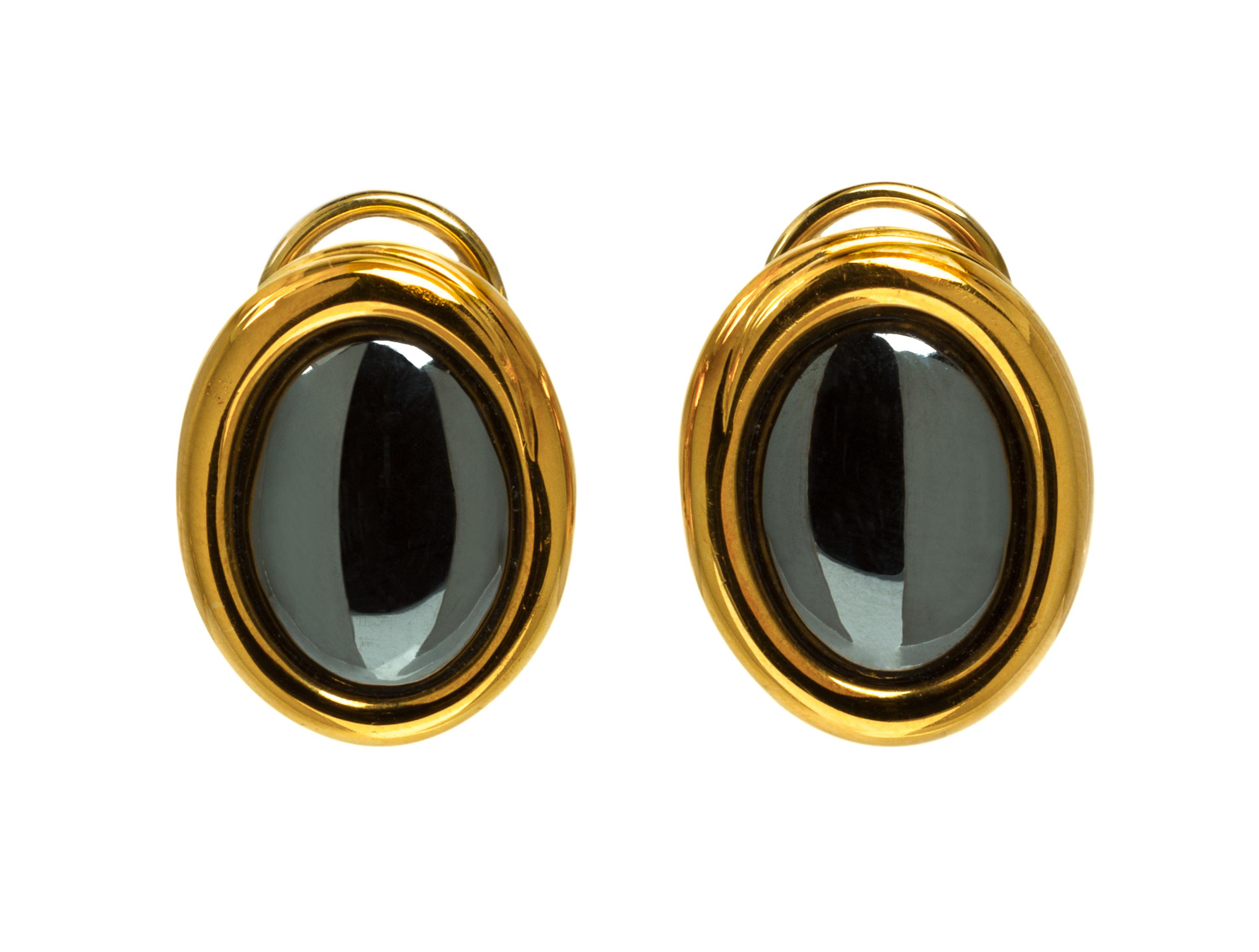 A Pair of 18 Karat Yellow Gold and Hematite Earclips, Angela Cummings for Tiffany & Co., 13.10 dwts.