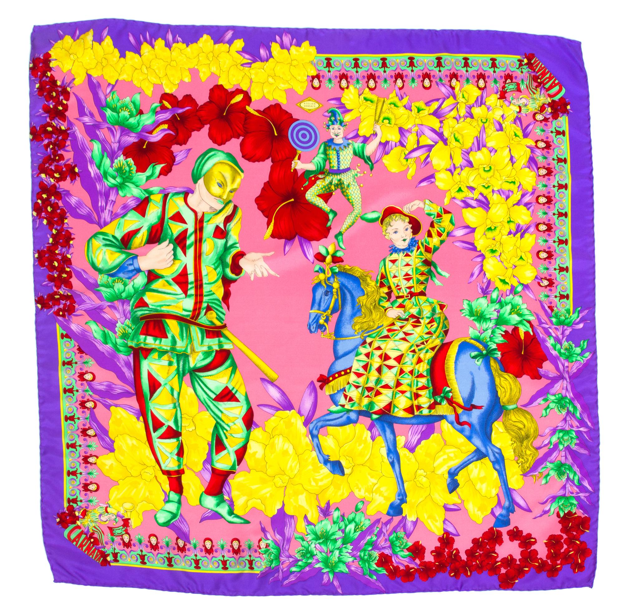 A Versace Multicolor Silk Scarf, 34" x 34".