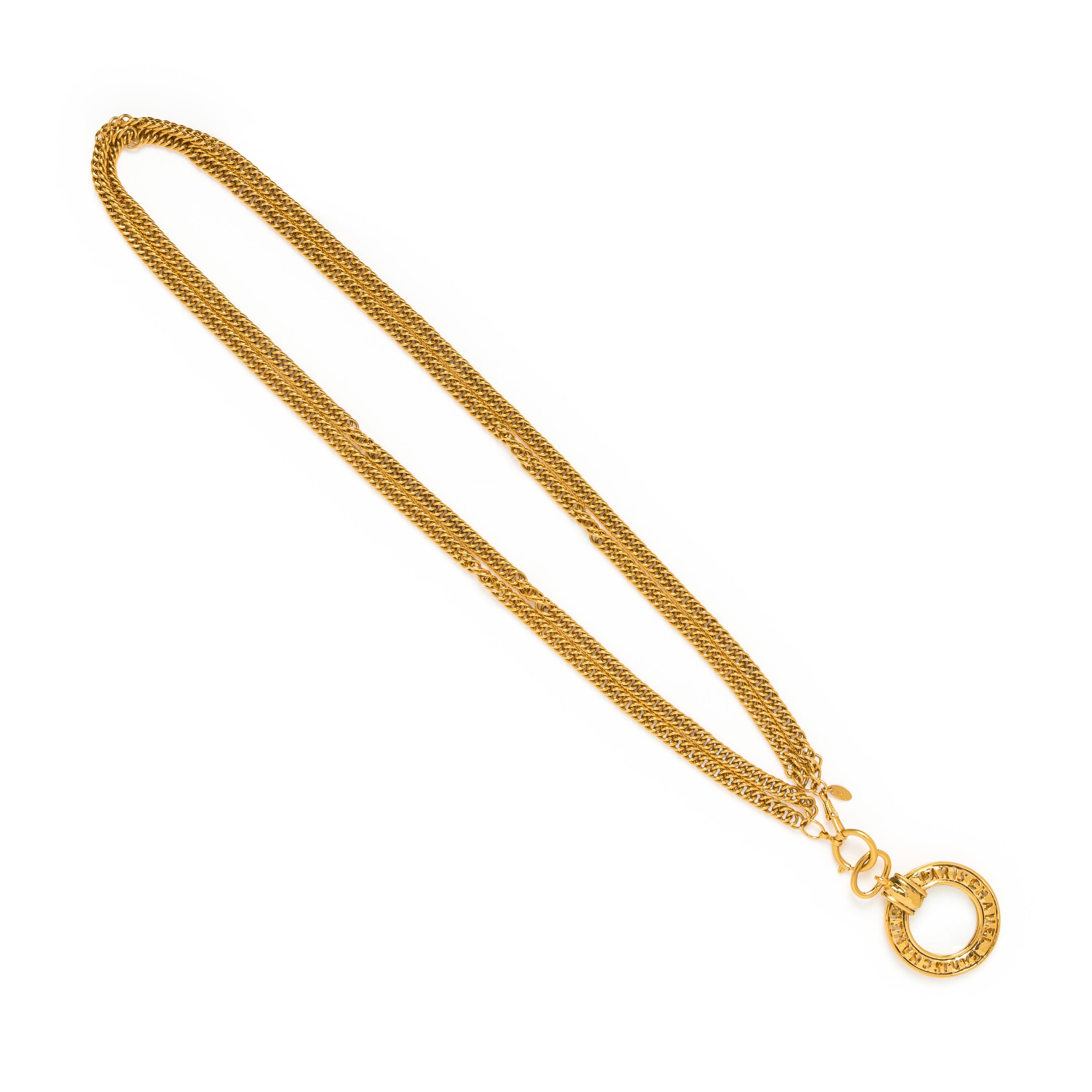 Chanel, Chain Necklace with Magnifying Glass Pendant
