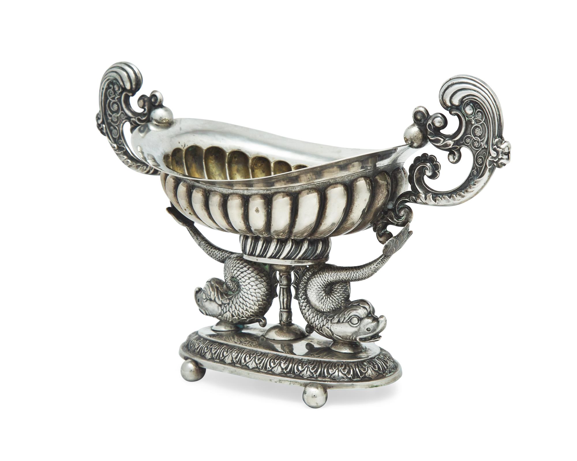 A German Classical coin silver centerpiece bowl, circa 1830-1840