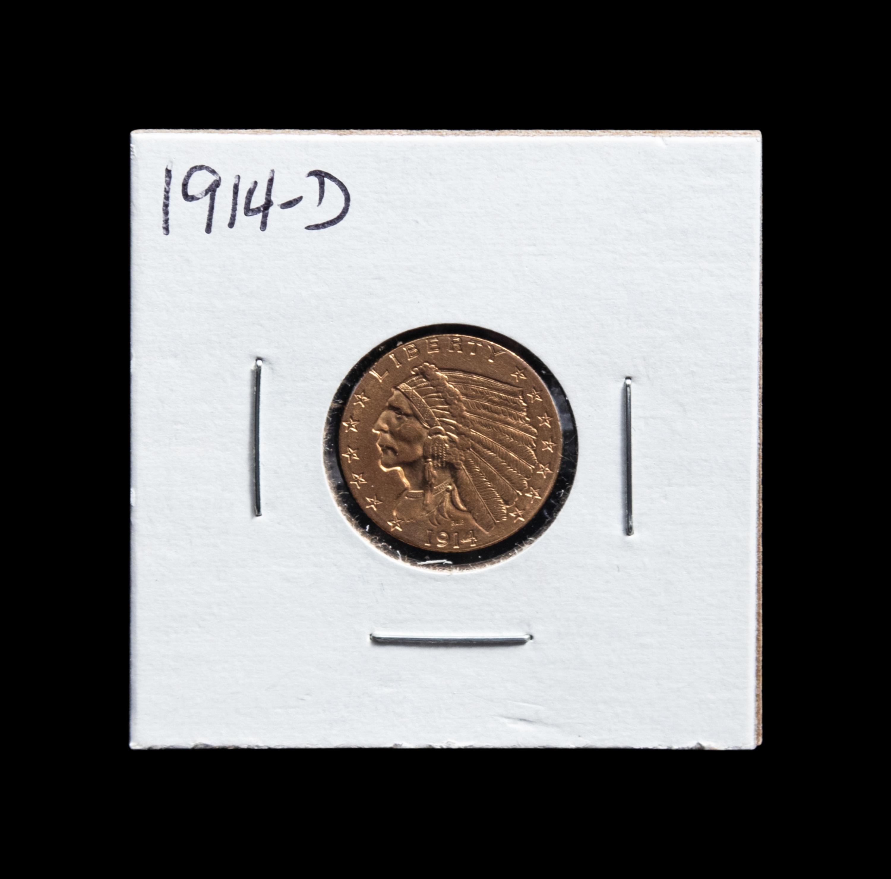A 1914-D Indian Head $2.50 Gold Coin