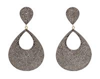 A Pair of Gilt Silver and Diamond Pendant Earrings, 13.95 dwts.