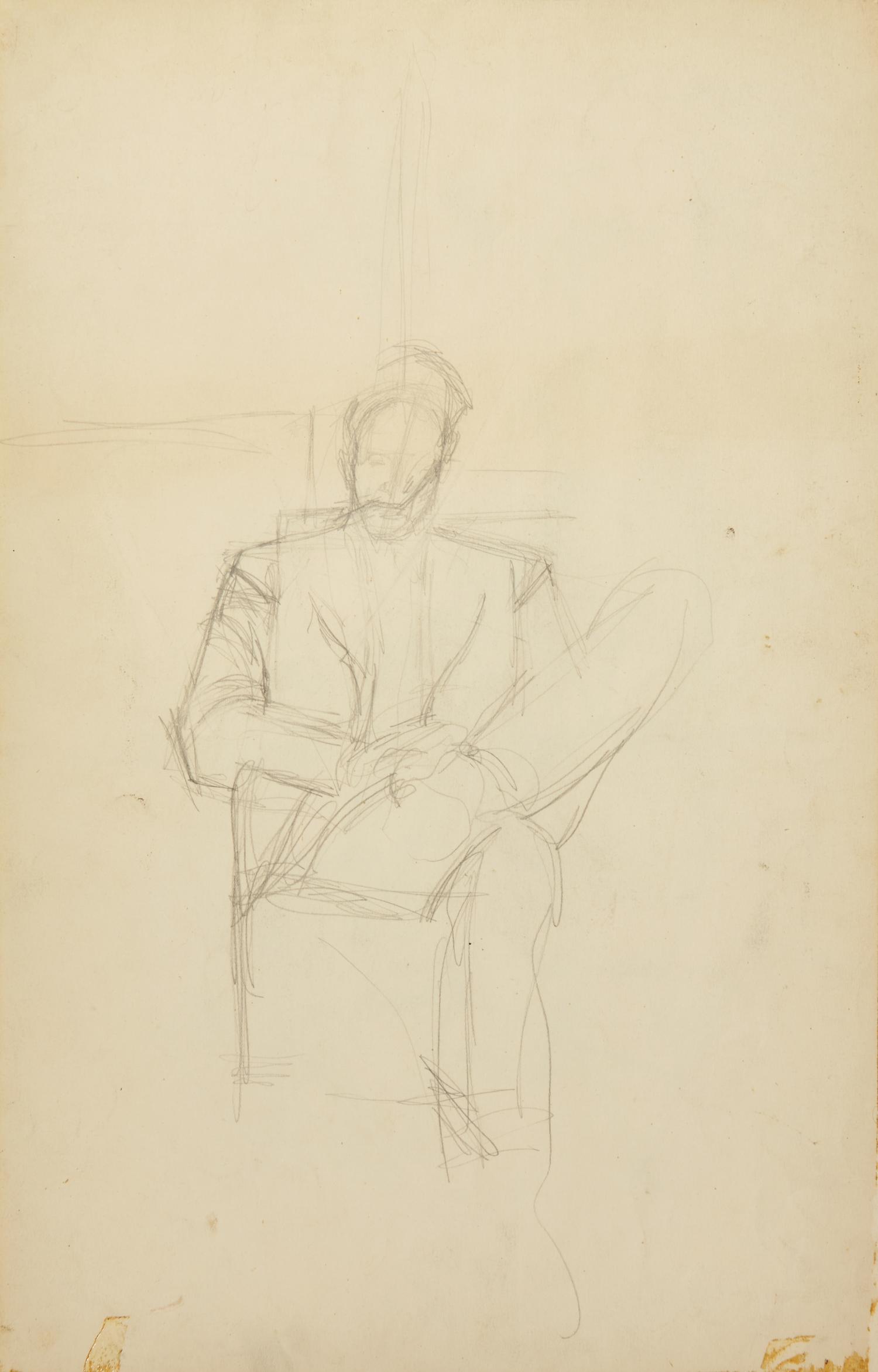 Pierre Loeb Assis dans le Bureau de la Galerie Pierre ; together with Pierre Loeb Assis (Verso) , 1946