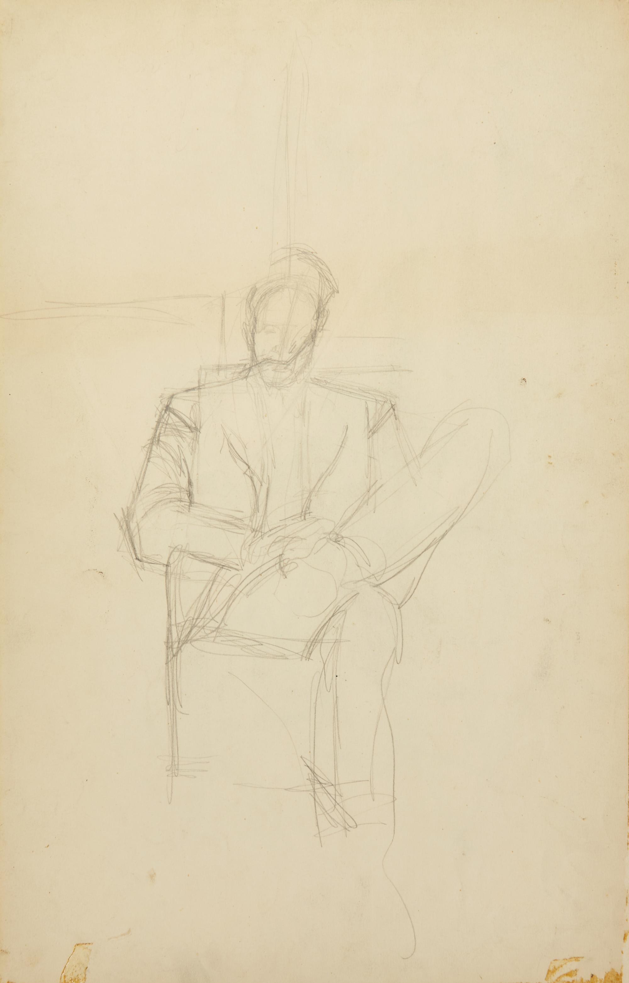 Pierre Loeb Assis dans le Bureau de la Galerie Pierre ; together with Pierre Loeb Assis (Verso) , 1946