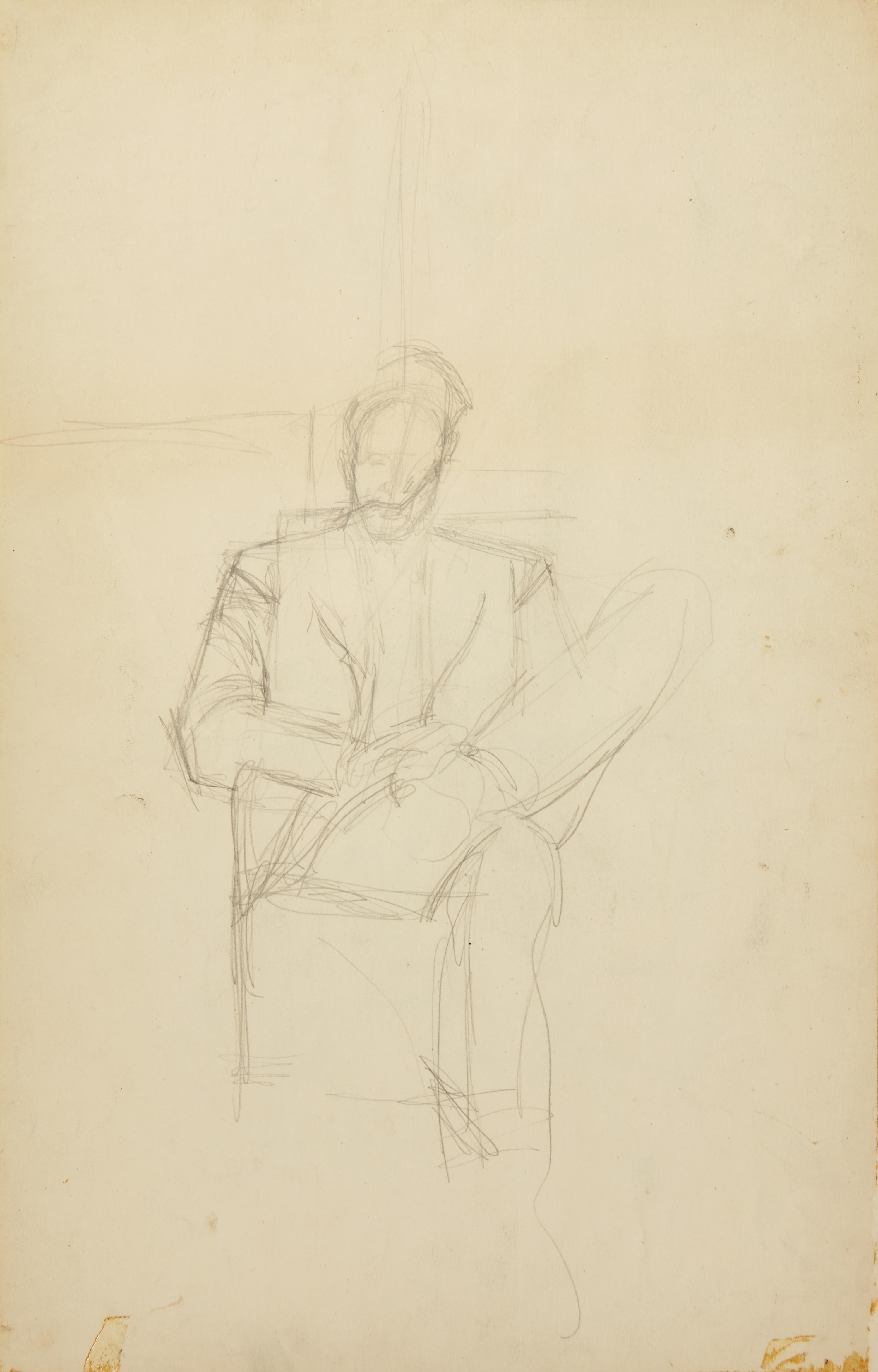 Pierre Loeb Assis dans le Bureau de la Galerie Pierre ; together with Pierre Loeb Assis (Verso) , 1946