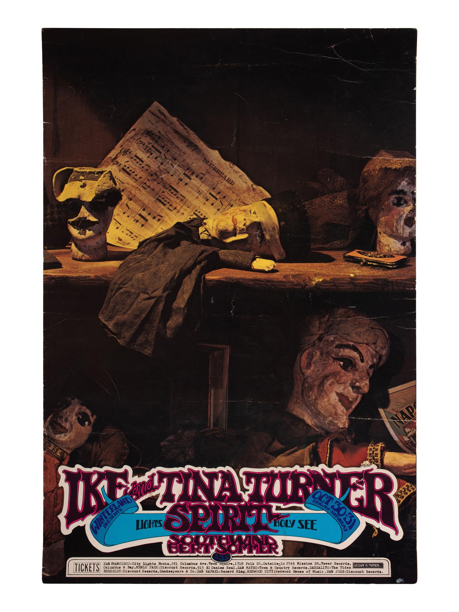 [MUSIC]. A group of 2 posters promoting performances by Ike & Tina Turner, comprising:
