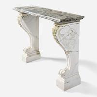 A Carrara marble console table with Verde antico top 19th century