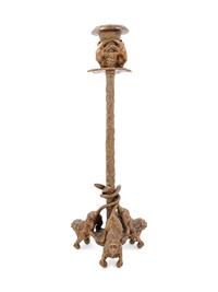 A Neoclassical Style Gilt Metal Candlestick