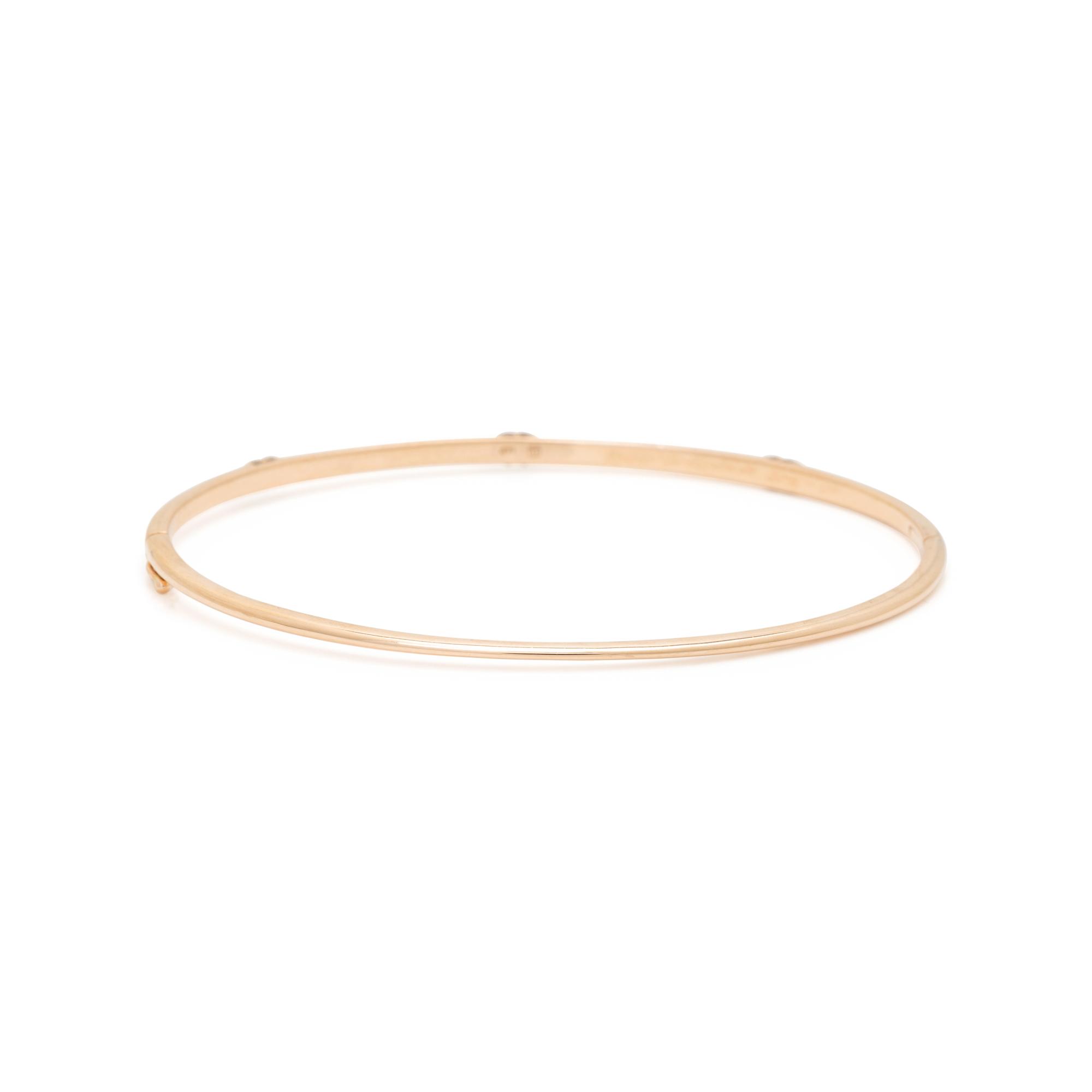 ANNA SHEFFIELD, ROSE GOLD AND DIAMOND 'CELESTINE' BANGLE BRACELET
