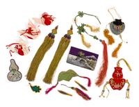 Fifteen Asian Embroidered Silk Articles Length of largest 6 1/4 inches. — 19TH CENTURY